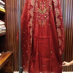 Ethnic Charm Orange Patterned Kurta